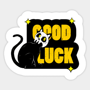 Skull black cat Sticker